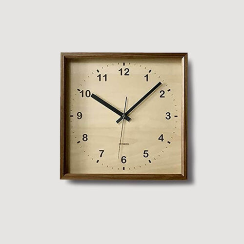 Katomoku Square Wall Clock Walnut