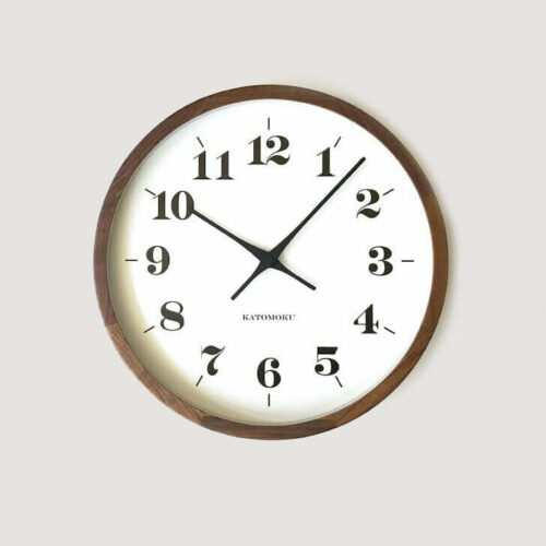 Katomoku Wall Clock Muku 12 Walnut