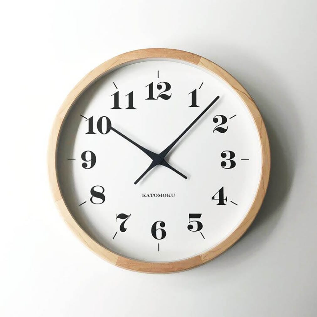 Katomoku Wall Clock Muku 12 Ash