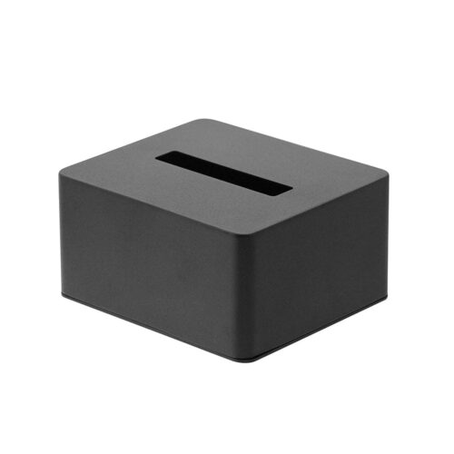 YAMAZAKI Tissue Box Steel Black Square